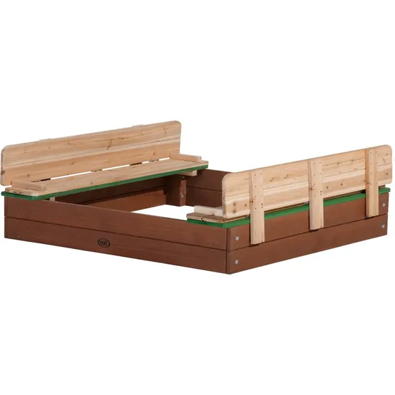 AXI Ella XL Sandkasse 120 x 120 cm - Brun/Grøn
