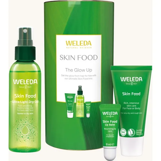 Weleda Skin Food Glow Up Gavesæt med 100 ml Ultra-Light Dry Oil