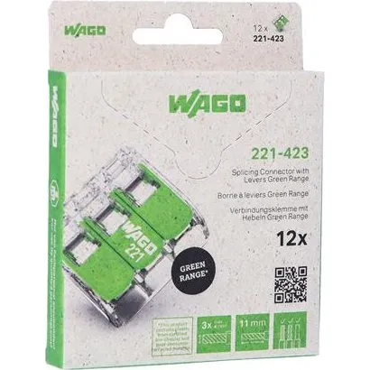 Wago Serie 221 Fjedersamlemuffe med vippepal - 12 stk.