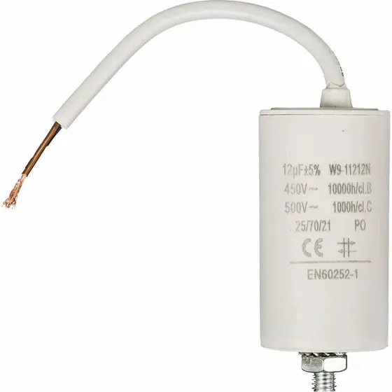 Kondensator 12.0uF 450V med kabel (40 x 70 mm)