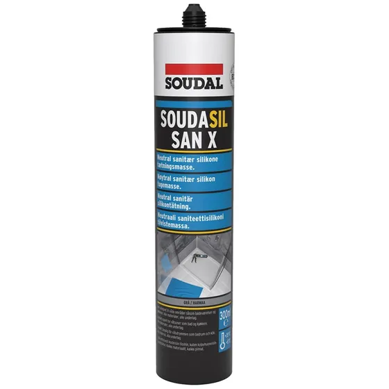 Soudasil SanX sanitetssilikone 300ml grå