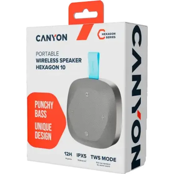 Canyon Hexagon 10 Bluetooth Højttaler 8W, Grå/Blå