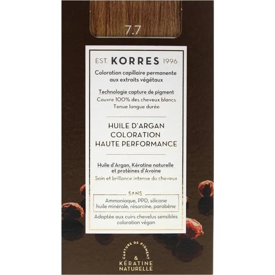 Korres Argan Oil Permanent Hårfarve 7,7 Moka 50 ml