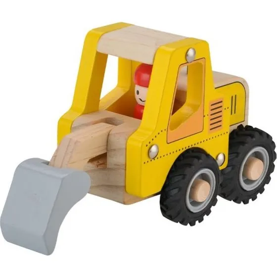 Magni Gravemaskine i træ med gummihjul - H 9,5 cm