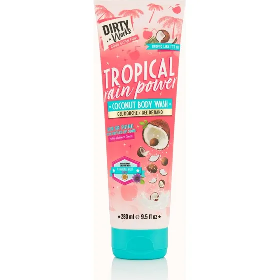 Dirty Works Tropical Rain Power Coconut Body Wash 280 ml