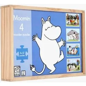 Mumitroldene 4 træpuslespil, 4x12 brikker