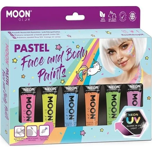 Haza Witbaard Face & Body Paint Make-up Set - Pastel Neon