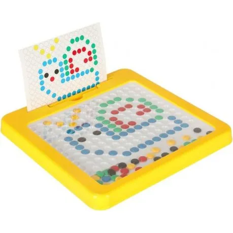 Montessori magnetplade med prikker, gul 26×26 cm