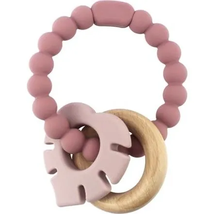 Magni Biderangle i silikone og træ – Støvet lyserød (6+m)