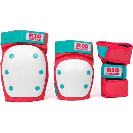 Rio Roller Triple Pad Beskyttelsessæt 3-pak (M - Red/Mint)