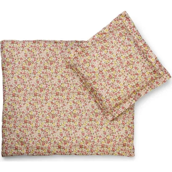 Dukke-sengesæt Pastel Blomster (40–50 cm)