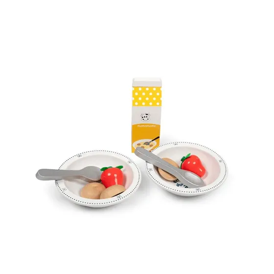 Mamamemo Koldskål Sæt i Træ – Legetøjsservice til Børn