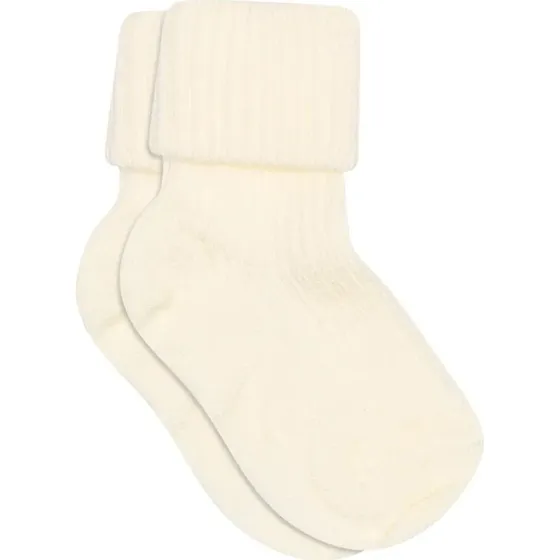 Baby ankelstrømper i merino uld – Off White