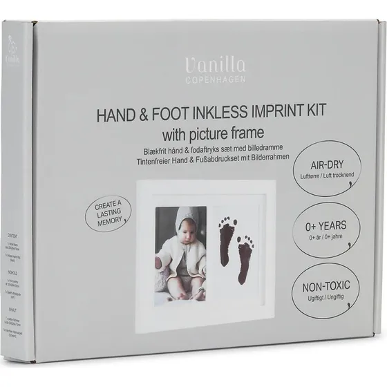 Vanilla Copenhagen blækfrit babyaftrykssæt med ramme