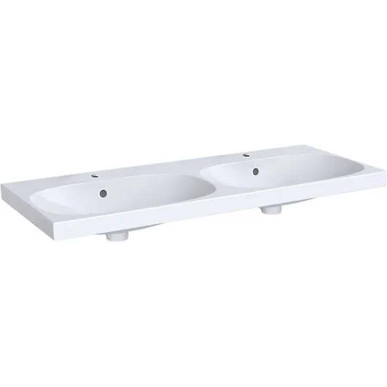 Geberit Acanto dobbeltvask 1200x482mm hvid med KeraTect glasur