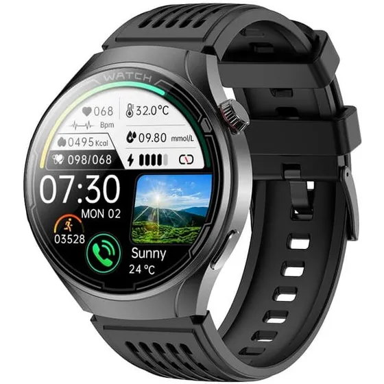 INF Smartwatch med EKG, søvnhjælp og massage – Sort