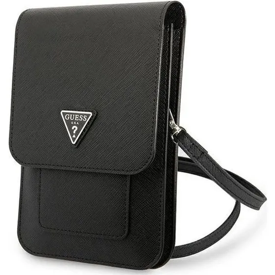 Guess Saffiano Triangle Logo Phone Bag - Sort