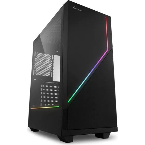 Sharkoon RGB FLOW Midi-Tower – Sort, hærdet glas & RGB