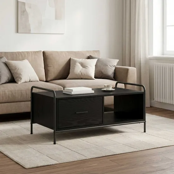 vidaXL Sofabord Sort Eg 90 x 49 x 41 cm