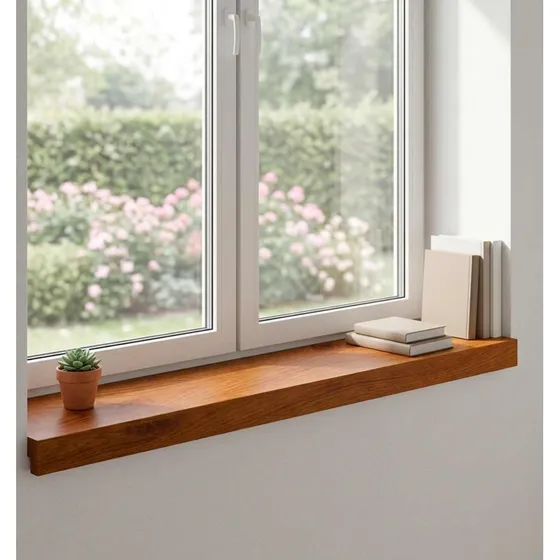 vidaXL Vindueskarme 2 stk. Brun 80x20x2 cm i massivt egetræ