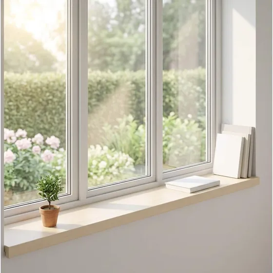 vidaXL Vindueskarme 2 stk. Hvid 140 x 15 x 2 cm i Massivt Eg