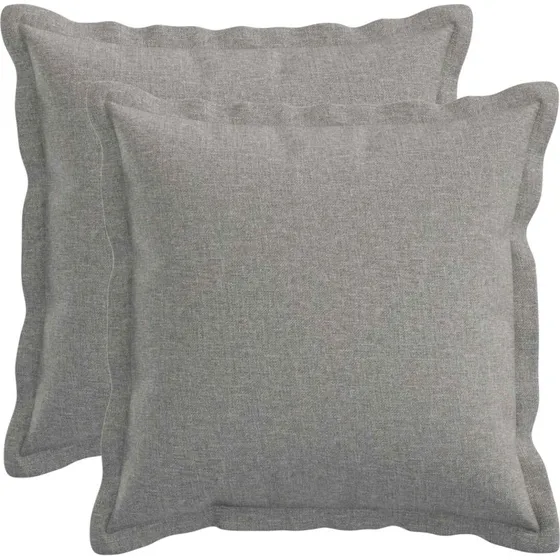 vidaXL HOUTEN Pyntepuder 2 stk. - Skygrå Faux Linned 45x45 cm