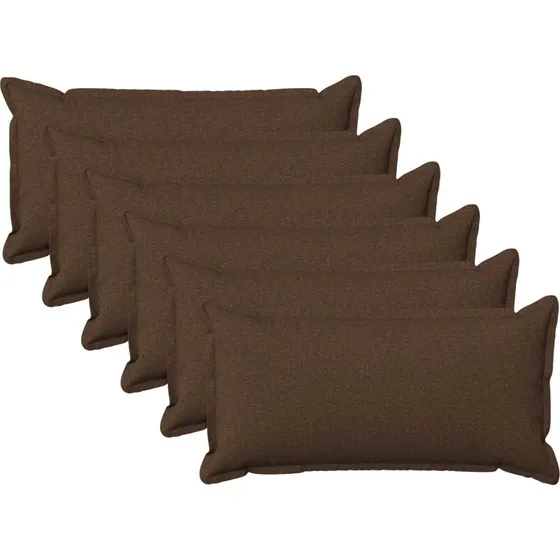 vidaXL HOUTEN Pyntepuder 6 stk. Brun Faux Linned 40x70 cm