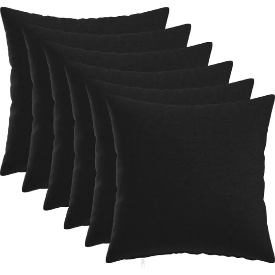 vidaXL Heerlen Pyntepuder 6 stk. - Sort, 35x35 cm