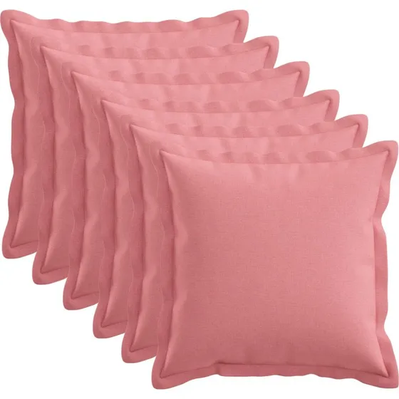 vidaXL HOUTEN Pudebetræk 6 stk, Lyserød, 50x50 cm, Faux Linned