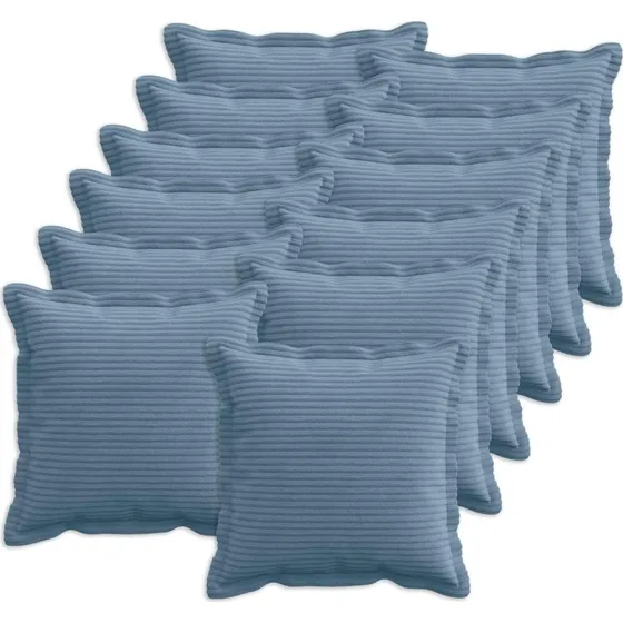vidaXL HOUTEN Pudebetræk 12 stk. Blå 40x40 cm Cordfløjl