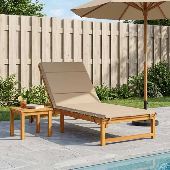 vidaXL Solsengspude GEMERT Sandfarvet 200 x 80 x 3 cm