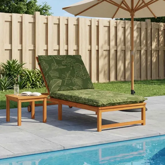 vidaXL GEMERT Solsengspude med bladdesign, 190 x 80 x 9 cm