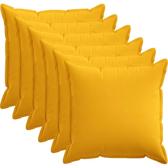 vidaXL HOUTEN Pudebetræk 6 stk. Lys Gul 80x80 cm Faux Linned