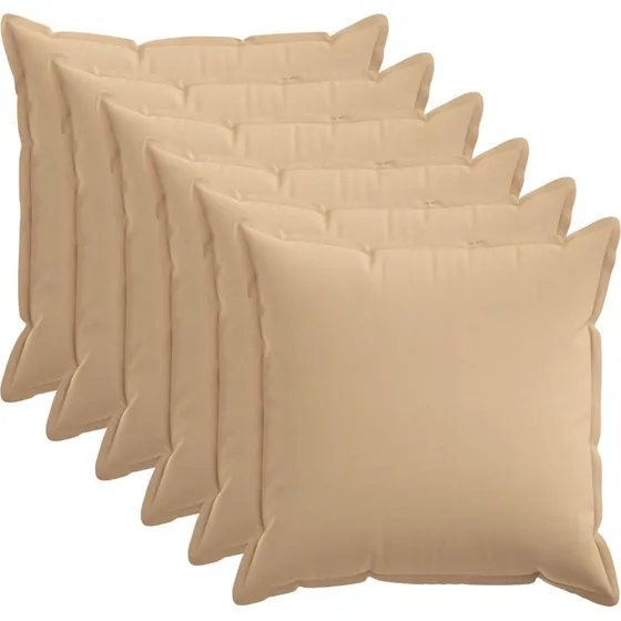 vidaXL HOUTEN Pudebetræk 6 stk. Cremefarvet 55x55 cm Faux Linned