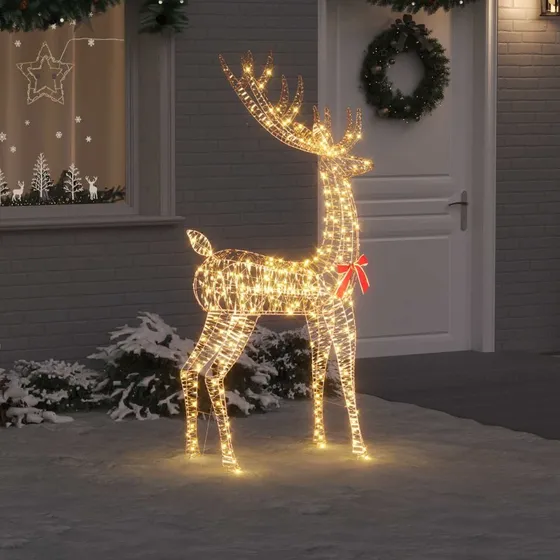 vidaXL 3D Rensdyr 250 LED Varm hvid 180 cm