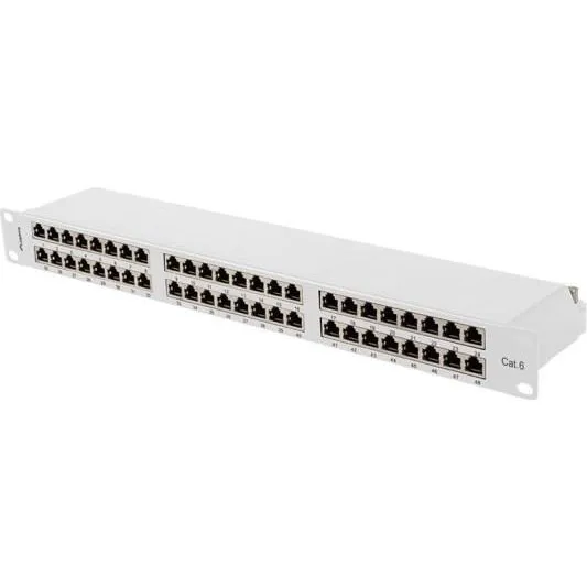 Lanberg PPS6-1048-S Patchpanel 48-port Cat.6 FTP 1U 19" Grå
