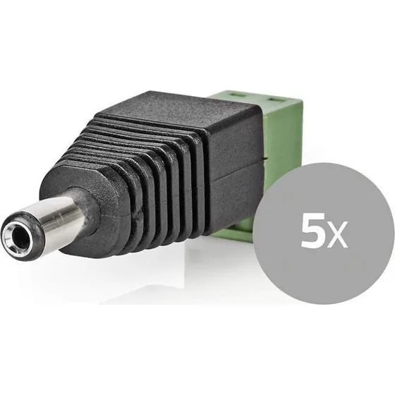 CCTV Sikkerhedsstik 5,5 x 2,1 mm Han med 2-vejs terminalblok