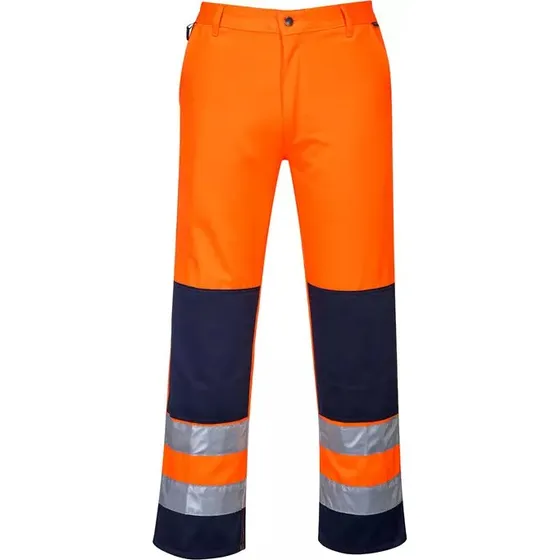 Portwest TX71 Seville Hi-Vis arbejdsbukser - Orange/Mørkeblå