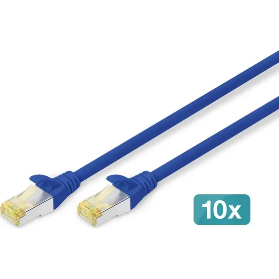 DIGITUS CAT 6A S/FTP Netværkskabel, 2m, Blå (10 stk.)