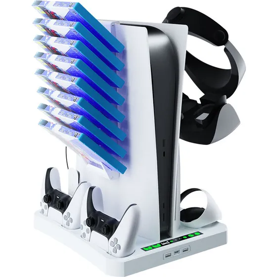 INF PS VR2 & PS5 Ladestation køle- og opladningsstativ - Hvid