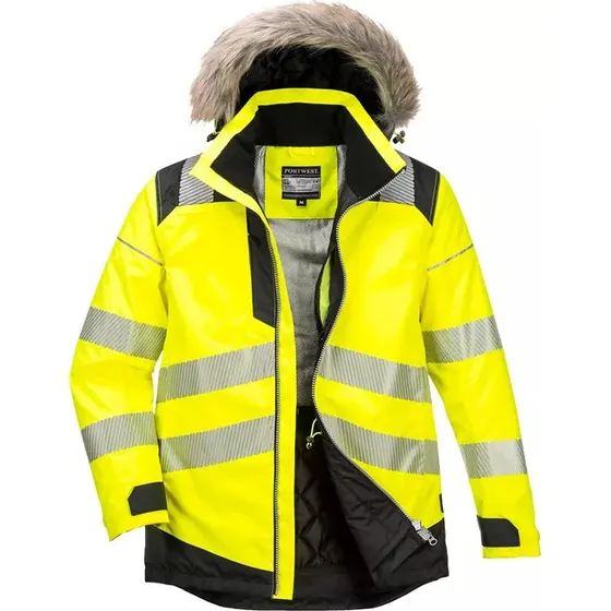 Portwest PW369 PW3 Hi-Vis Vinterparka Gul/Sort
