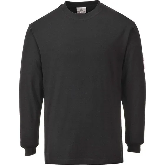 Portwest FR11 FR Anti‑statisk Langærmet T‑shirt, Sort