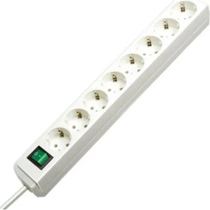 Brennenstuhl Eco-Line Stikdåse - 8 udtag - 3 m - Hvid