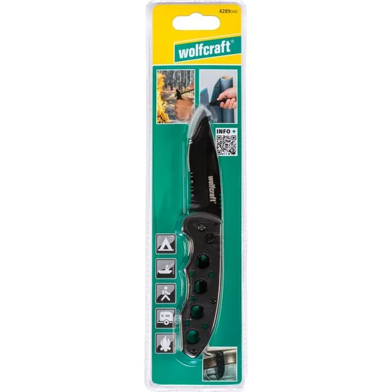 Wolfcraft Fritids Foldekniv - 75 mm med savtakket klinge