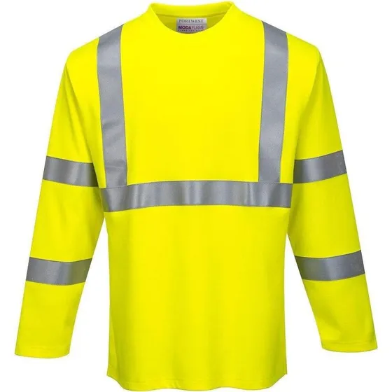Portwest FR96 hi-vis langærmet flammebestandig T-shirt - Gul