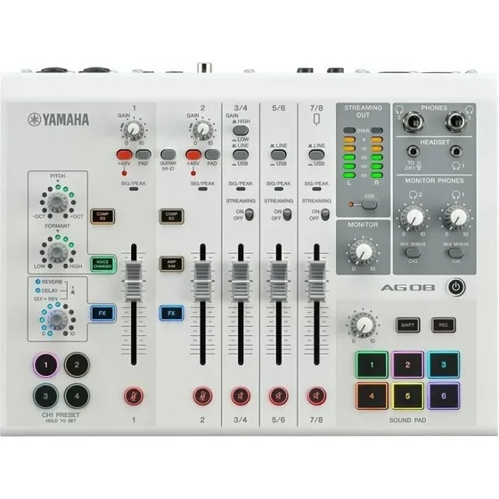Yamaha AG08 Live-streaming mixer (hvid)