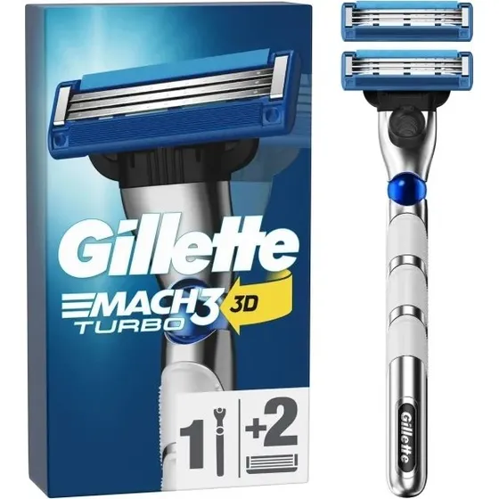 Gillette Mach3 Turbo rakhyvel – 2 udskiftelige blade