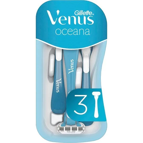 Gillette Venus Oceana 3-pak engangsskrabere, blå