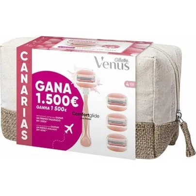 Gillette Venus Canarias barbersæt 4 klinger + toilettaske