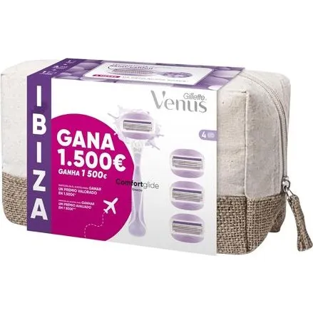 Gillette Venus Ibiza barbersæt 4 blade og toilettaske